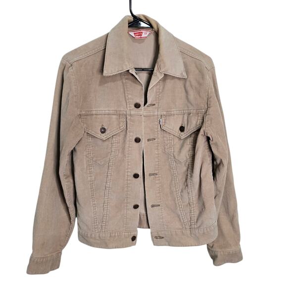 Vintage 70s Levi's Corduroy Trucker Jacket Size XS (34) Made in USA Pockets - Picture 2 of 11